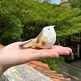 LWINGFLYER Hand-Carved Wooden Bird Figurines for Christmas Decoration, Artificial Bird Statue,Gift for Bird Lovers, Carved Small Animal Ornament Christmas Home Decor