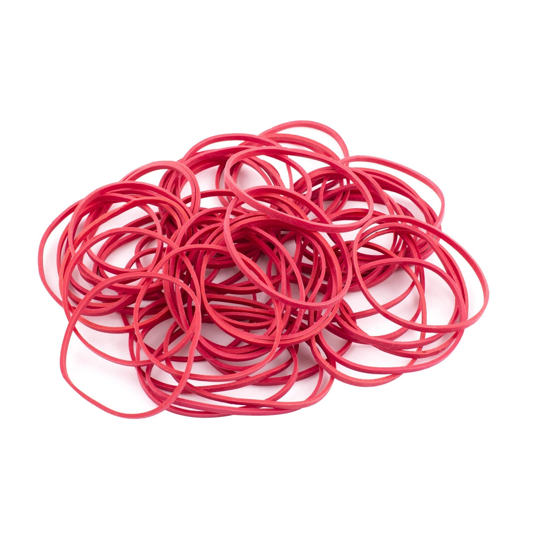 D.RECT - Rubber Bands | 1 kg Bag | 60 mm Diameter Wide 3 mm Rubber Ring Bands for Household, Work, Office Reusable Durable Durable Stable Red