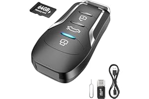 DTCRCH 64G 1080P HD Nanny Cam for Home Security, Long Battery Key Fob Camera, Rechargeable Car Key Camera with Loop Recording