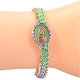 CATSELURRY Virgin Mary Bracelet Virgin Maria Spot Drill Bracelet Hand-Woven Bracelet Can Worn By Men And Women As Gifts Or Prayer Bracelet 4-Color