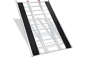 1500LB Aluminum Tri-Fold Loading Ramp (85"x54", Non-Slip Black Surface + Gloves), Heavy Duty Ramp for ATV, Snowmobile & Motor