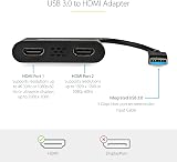 StarTech USB-A 3.0 to Dual HDMI Adapter Windows 4K 30Hz + 1080p 60Hz view 3