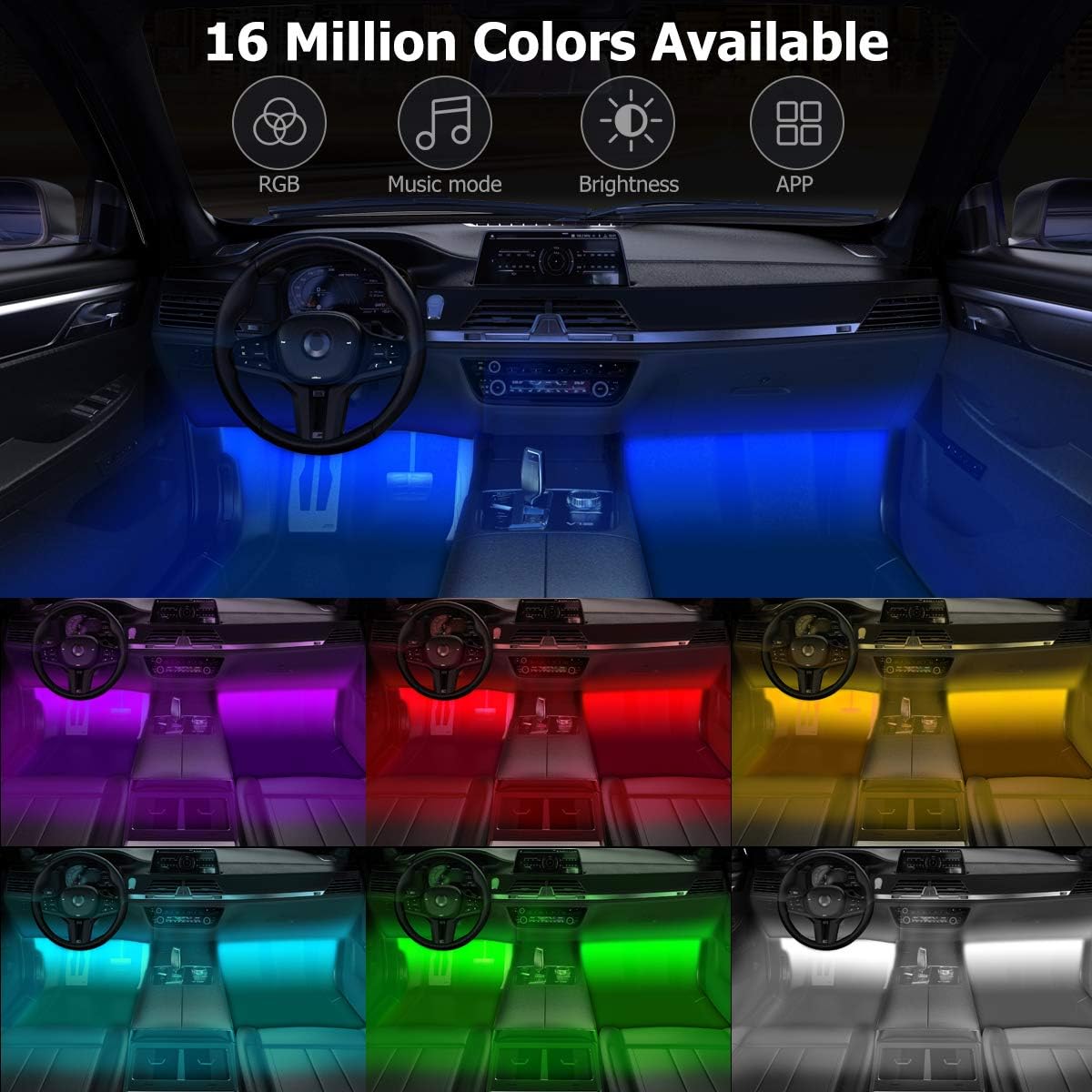 UALAU 72 LED USB Interior Car Lights: Automotive