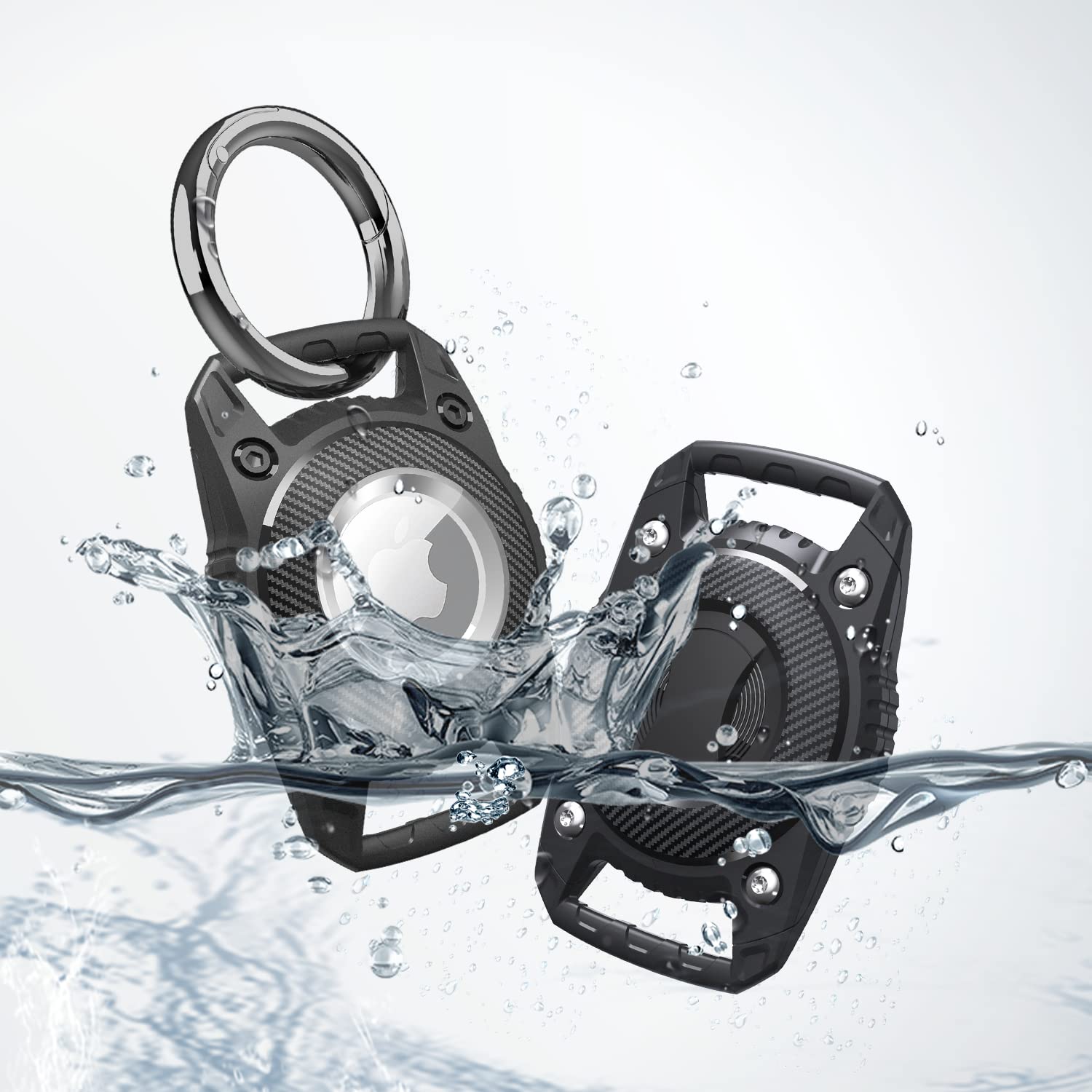 Waterproof Pet Airtag Dog Collar Holder, Screw Full Cover Compatible with Apple Air Tag Tracker, Anti-lost Shock Resistant Air Tag Holder Protective Cover, TPU Case for Loop Backpack Pet Collar