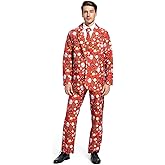 Gardentime Christmas Suits for Men Party Ugly Funny Costume Adult Novelty Men’s Xmas Jacket Outfit Cosplay with Pants Tie