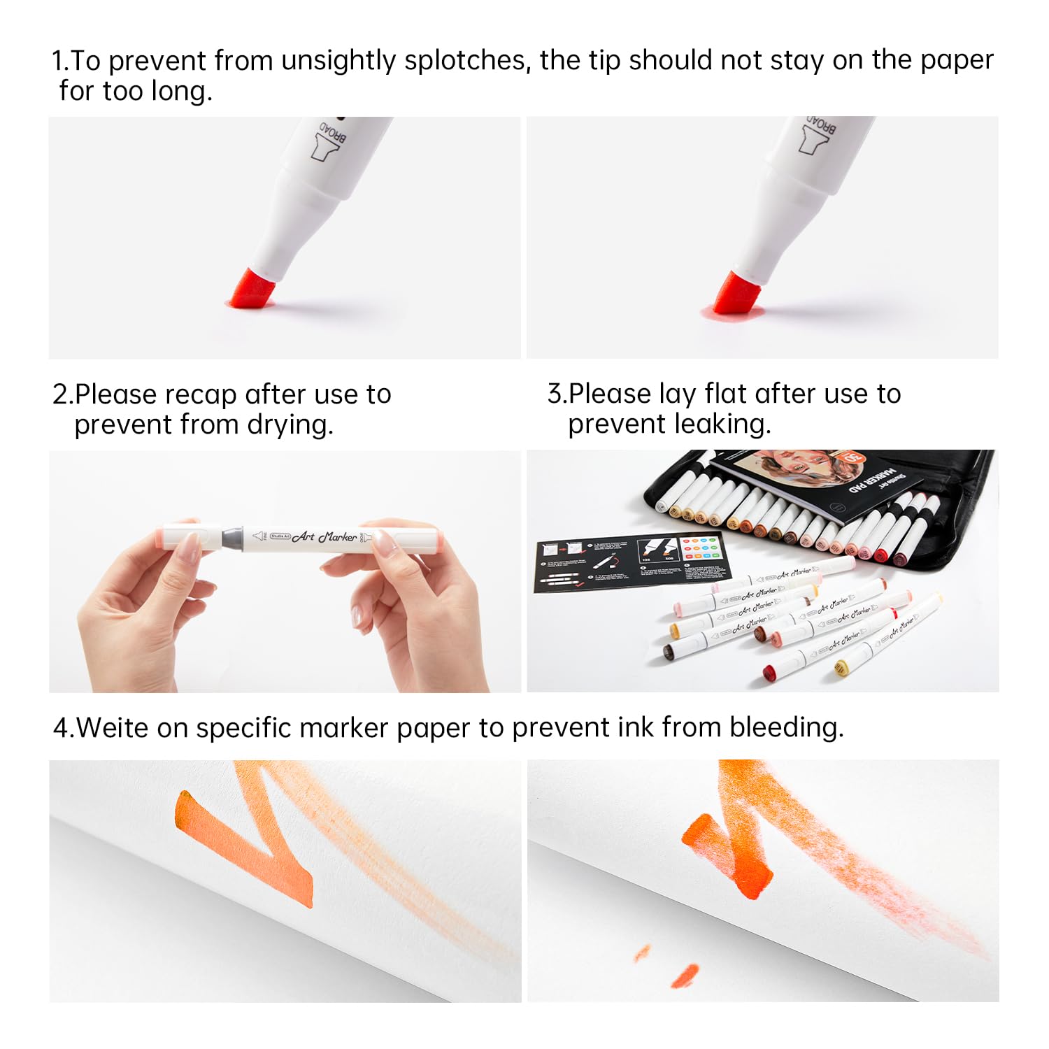 Shuttle Art 36 Colors Skin Tone&Hair Art Markers, Dual Tip Alcohol Based Marker Pen Set Contains 1 Blender 1 Carrying Case 1 Marker Pad Perfect for Kids & Adults Portrait,Comic, Anime, Manga