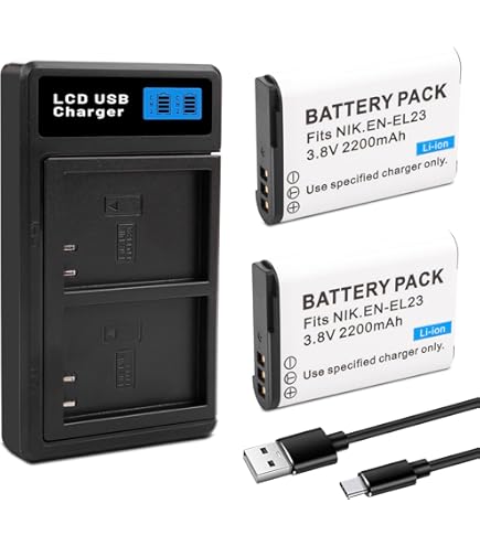 Amazon.com: BM Premium Pack of 3 EN-EL23 Batteries and Battery