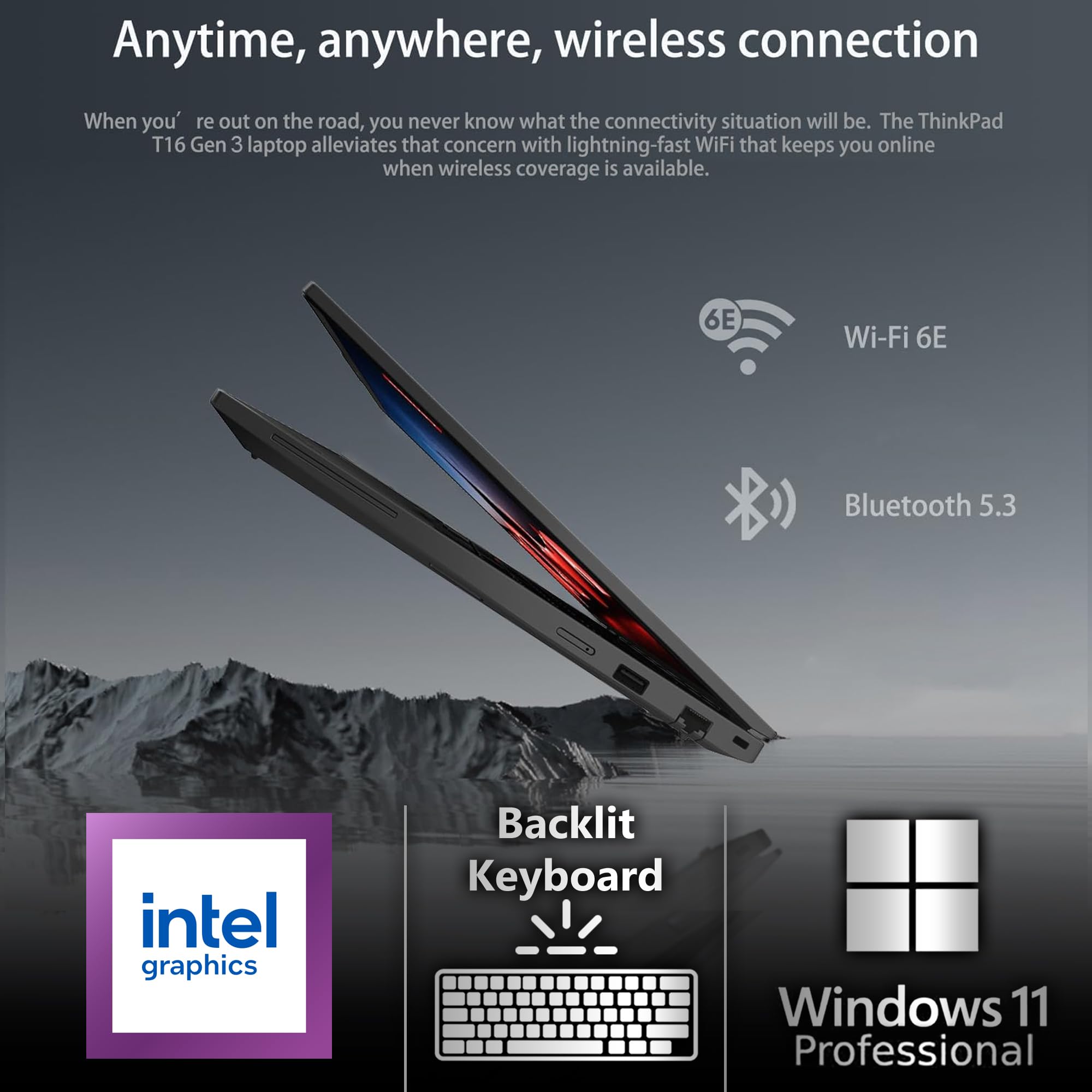 Lenovo ThinkPad T16 Gen 3 Business Laptop 16” FHD+ Display, Intel Ultra 5-125U (Beats i7-1355U), 32GB DDR5 RAM, 1TB SSD, 5MB Webcam, WiFi 6E + BT, RJ-45, HDMI, Win 11 Pro, 3 Yr Wty, AI Copilot - Black