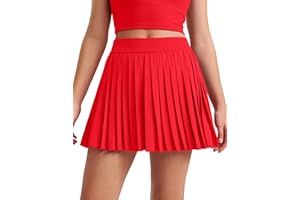 CRZ YOGA Girls Feathery-Fit Soft Athletic Pleated Skirts - Tennis School Casual Skorts with Pockets Liner Kids Teen