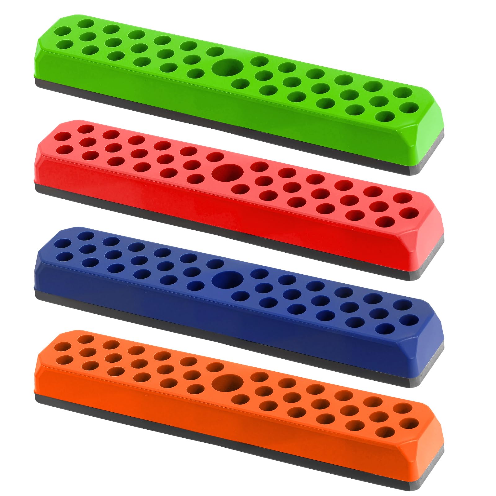 Photo 1 of 4 Pcs Magnetic Hex Bit Holders 1/4" Drill Bits Holder, 148 Holes Screwdriver Drill Bit Holder Tray with Magnetic Base, Hex Bits Organizer (4 Colors)