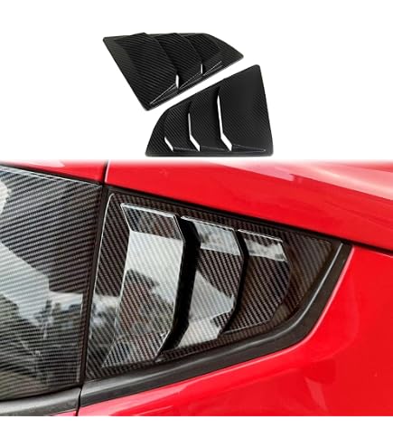 Matte Black Rear & Side Window Louvers For 2015-2023 Ford Mustang (Self-Adhesive, No Drill)