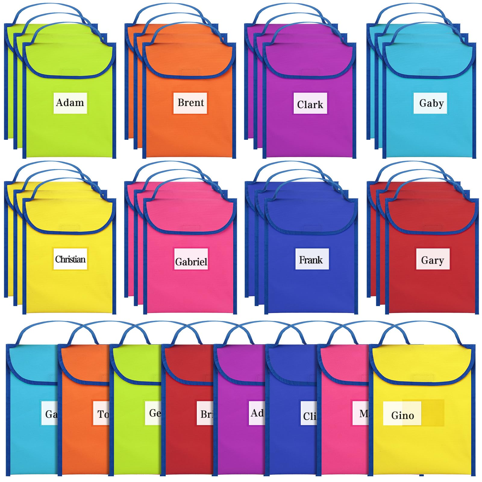 Photo 1 of Panelee 24 Pcs Book Bags Book Pouches Reading Bags with Name Tags Book Protector Pouch Chair Pockets(24 Pcs)