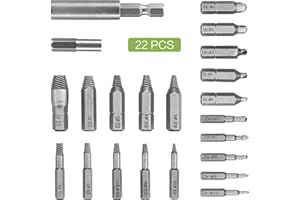 KeeKit Damaged Screw Extractor Kit, 22 Pcs Stripped Screw Extractor Set, Screw Remover & Broken Bolt Stripped Extractors, Mad
