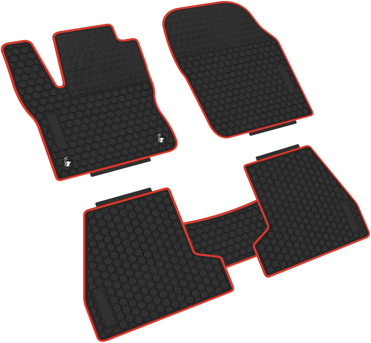 iallauto Compatible with Ford Focus 2012-2018 Heavy Duty Rubber Front & Rear Floor Mats Liners Vehicle All Weather Guard Black Carpet