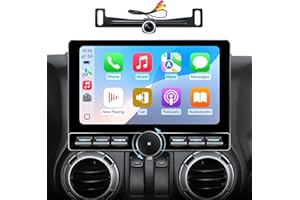 AINAVITO for Jeep Wrangler JK Head Unit Dodge Ram 1500 Radio | Wireless CarPlay Android Auto QLED Touch Screen Car Stereo | Single Knob Keybutton| AM/FM |Steering Wheel Control