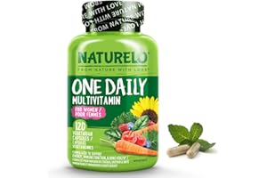 NATURELO One Daily Multivitamin for Women - Energy Support - Whole Food Supplement to Nourish Hair, Skin, Nails - Non-GMO - N