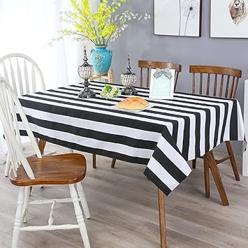 Gbf Einfache Und Moderne Schwarz Weiss Gestreifte Tischdecke Couchtisch Tv Zahler Tisch Schuhe Gegenstoff Size 130cm 180cm Amazon De Kuche Haushalt