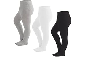 Marchare Baby Girls Tights Cable Knit Tights Thick Solid Footed Leggings Winter Warm Stockings
