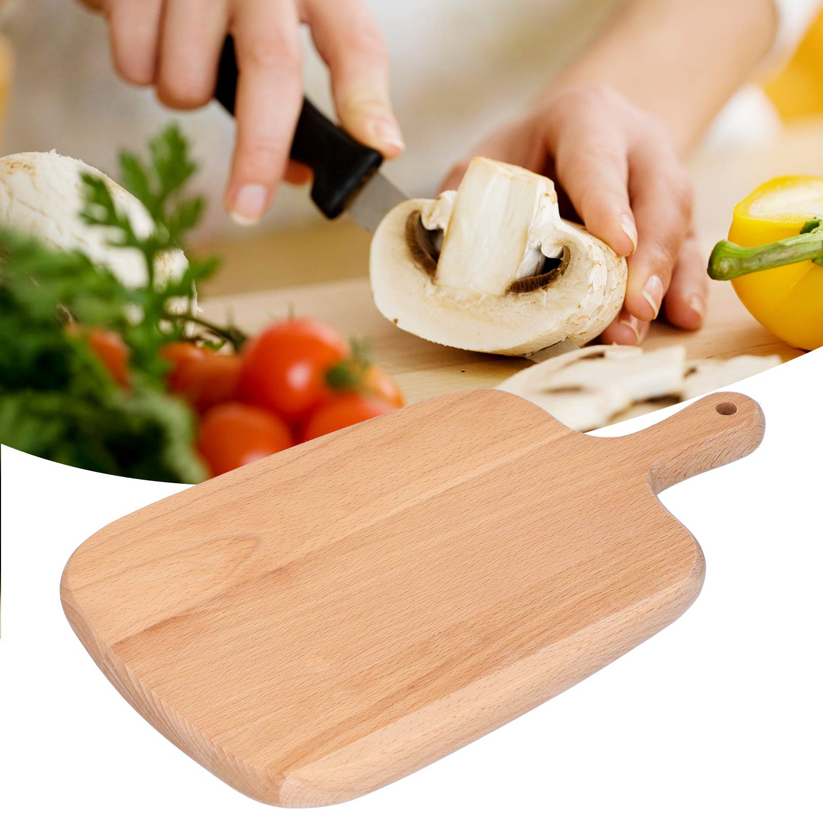 Wooden Chopping Boards ,Butchers Block,Beech Cutting Board, Wood Cutting Board Fruit Cutting Board, Wood Tray Cutting Board Barbecue Cutting Board for Fruits Pizza(26.5*16*1.5, Blue)