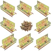 WENHUALI 8Sets Bed Rail Bracket Non-Mortise with Screws for Wood Headboard | Bed Frame Hardware Non-Mortise Bed Rail Fittings with Screws, Wooden Bed Rail Fittings for Headboards, Footboards