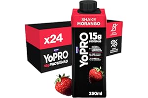 Pack YoPRO Bebida Láctea UHT Morango 15g de Proteínas 250ml -24 Unidades
