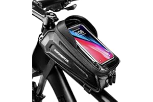 ROCKBROS Bike Bag Phone Mount Bag, EVA Waterproof Bike Phone Holder Bike Phone Bag, Front Frame Bag Top Tube Handlebar Bags B
