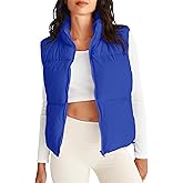 MEROKEETY Puffer Vest Women 2025 Fall Winter Sleeveless Jackets Lightweight Warm Stand Collar Quilted Zip Up Coat