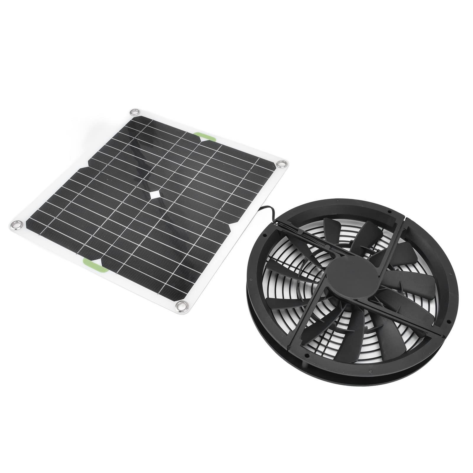 Zerodis 100W Solar Panel Fan 3000 Rpm Solar Powered Exhaust Fan Exhaust Ventilation Fan Kit Round Ventilation Enclosure Fan for Shed Greenhouse Chicken Coop Pet Toilet House