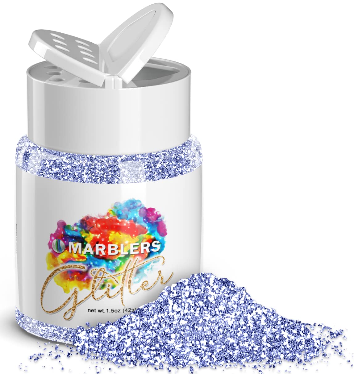 MARBLERS Twinkle Glitter [ICY Blue] 1.5oz (42g) | Fine | Non-Toxic, Vegan, Cruelty-Free | Face, Body, Eyeshadow, Hair, Festival, Party Makeup | Nail Art, Polish | Resin, Tumbler, Slime, Craft — image 1
