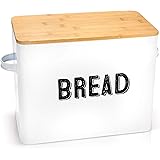 Stylish Farmhouse Bread Box For Kitchen Countertop - Extra Large Breadbox Holds 2+ Loaves Of Bread - Perfect Metal Storage Ti