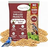 Happy Wings 5LB Shelled Peanuts Bird Food, No Grow Seeds, 100% Edible | High in Oil &amp; Protein, High Energy Content, No Waste Bird Seeds, Heat Treated at Optimum Temperature