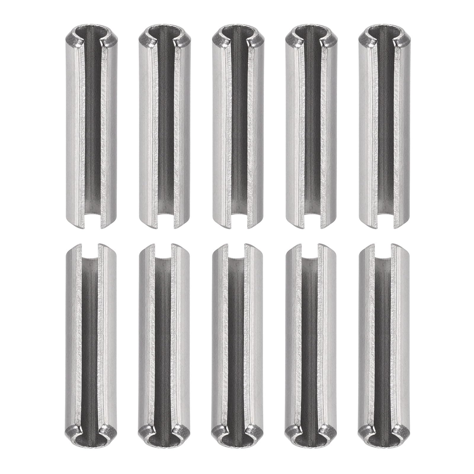 DTGN 5mmx35mm(DxL) Slotted Spring Pin - 20Pack - Good for Home Machine Fastener - 304 Stainless Steel Spring Dowel Tension Roll Pin - Silver