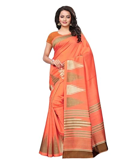 KANCHNAR Womens Silk Saree With Blouse Piece