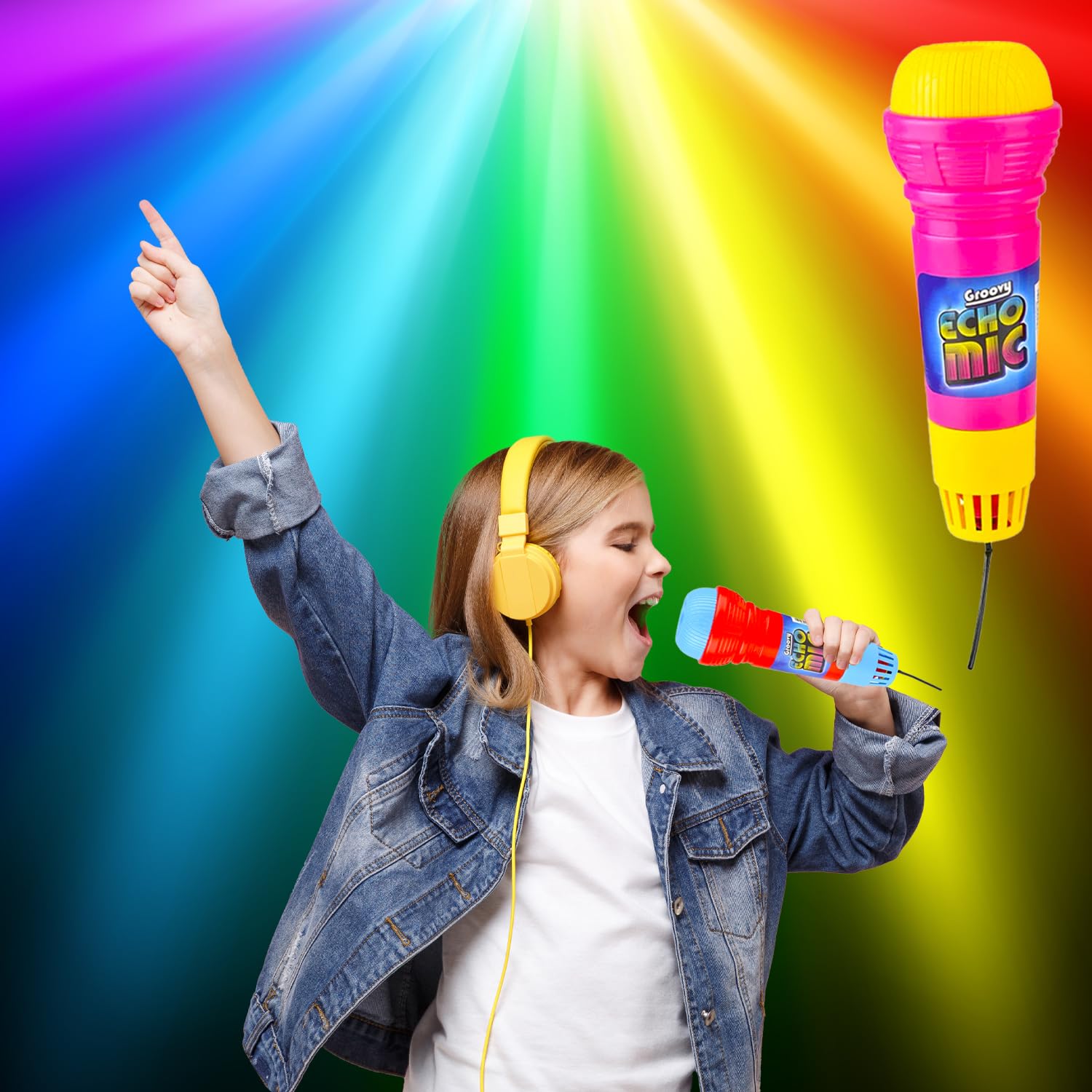 Chochkees Echo Mic, Kids Echo Microphones in, Durable and Lightweight, Fun Play Toys, Fun Music Party Favor, 9.5