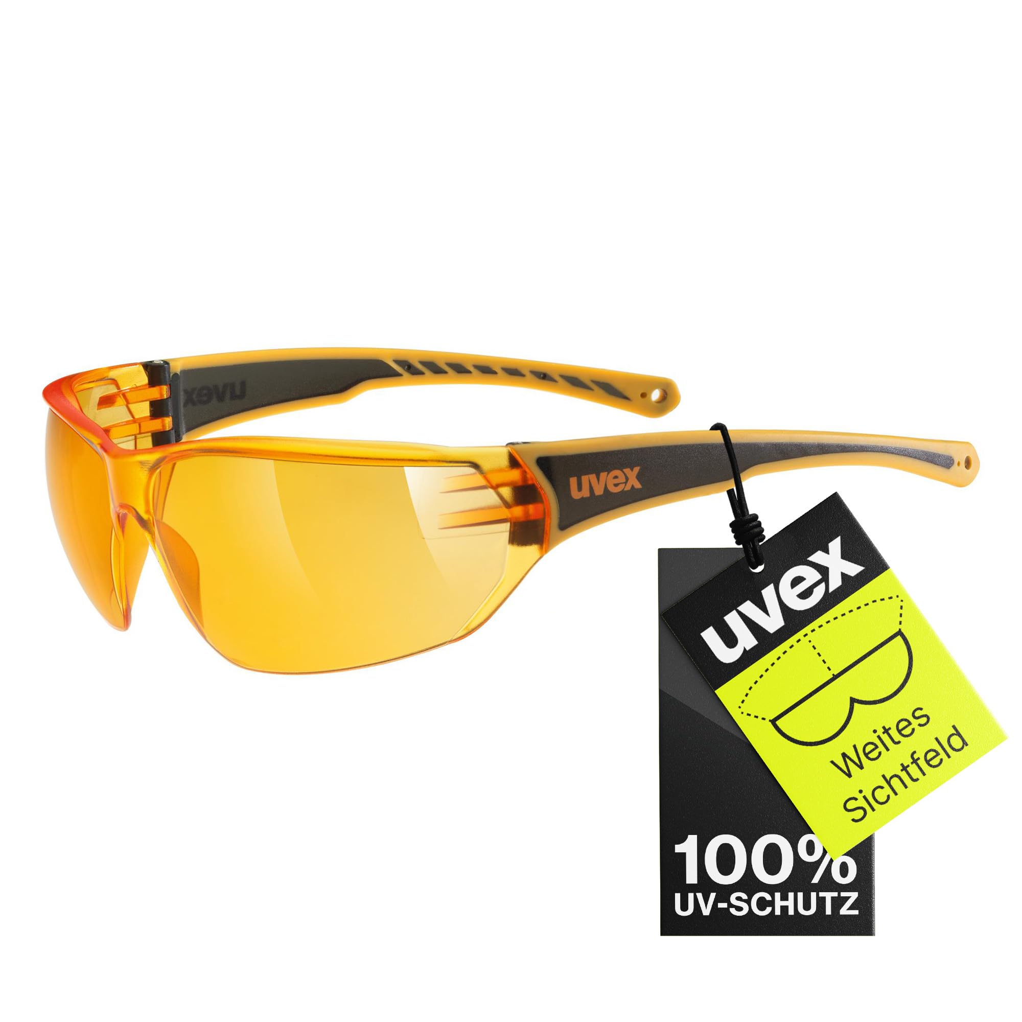 uvex Sportstyle 204 - Sports Sunglasses for Men and Women - Mirrored Lenses - Comfortable & Non-Slip - Orange/Orange - One Size