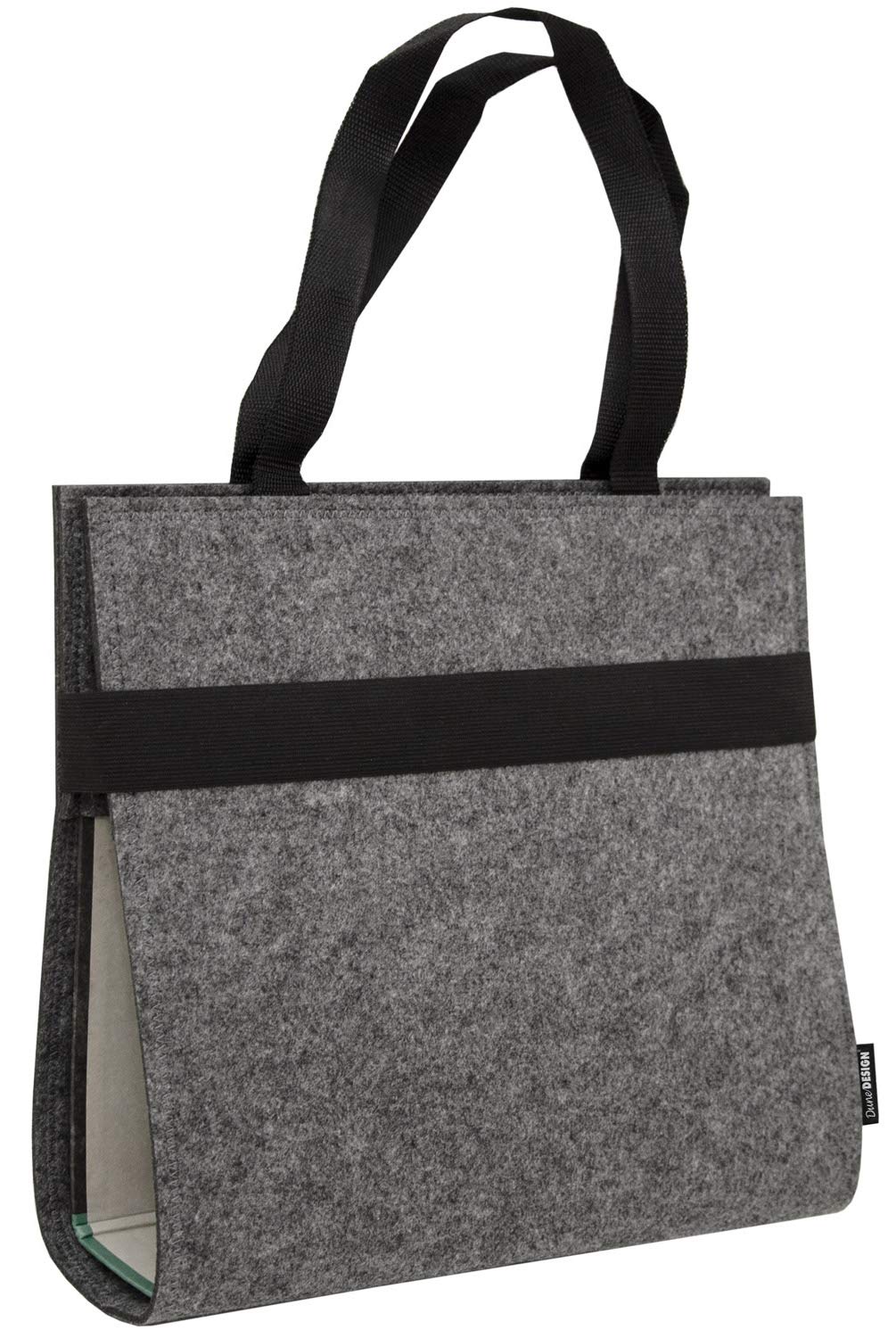 DuneDesign Felt Lever Arch Folder Bag 31x34x9 cm File Holder Student Case Grey