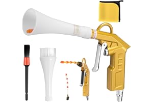 GOCCIDA Air Blow Gun Car Detailing Interior Car Cleaning Gun Car Dryer Air Blower for Car Detailing Air Gun Car Dust Cleaner Air Compressor Blower Gun with Nozzle and Auto Detailing Dusting Brush