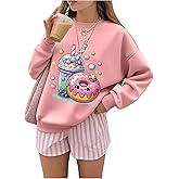 RoseSeek Girl's Crewneck Sweatshirt Long Sleeve Graphic Sweatshirt Pullover Preppy Tops Cute Clothes Trendy
