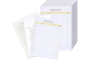 Motiskyy 150 Pack Confidential Sign in Sheet - Patient Sign in Sheet Peel Off, HIPAA Compliant Medical Adhesive Label Form, Carbonless 3 Part Forms for Doctor, Medical, Dental Office Use (Yellow)