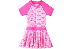 BAOHULU Toddler Girls Swimsuit One Piece Cute Floral Dress Swimwear 3-8 Years