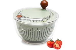 ZHANG XIAO QUAN SINCE 1628 Easy to use pro Pump Salad Spinner 6.3 qt with Bowl, Colander and Built in draining System Lettuce Spinner for Fresh, Crisp, Clean Salad and Produce