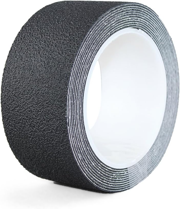 NAC INDUSTRIAL Anti Slip Safety Grip Tape Non Slip Grip Waterproof Safety Tape Strong Self Adhesive Exceeds EU and USA Standards Indoor Outdoor Easy Clean Waterproof tape 50mm x 18.3m BLACK