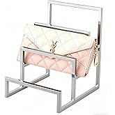 K KAIDIYIN Polished Purse Display Stand Silver Wallet Display Stand,3-layer Purse Organizer for Closet Wallet Display Rack, Stainless Steel Clutch Holder Retail Store (RCS 50% Recycled Post-consumer Metal)