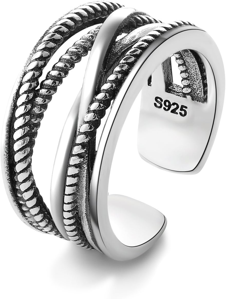 925 Sterling Silver Toe Rings Adjustable Band Tail Ring for Women Girls