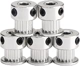 DollaTek 5x Aluminum GT2 Timing Belt Pulley 16 Teeth 5mm Bore 6mm Width + Wrench view 3
