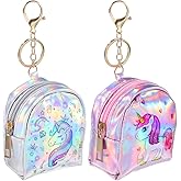 GALPADA 2pcs Cute Unicorn Coin Purse, Mini Backpack Keychain, Mini Wallets Coin Pouch Change Purse