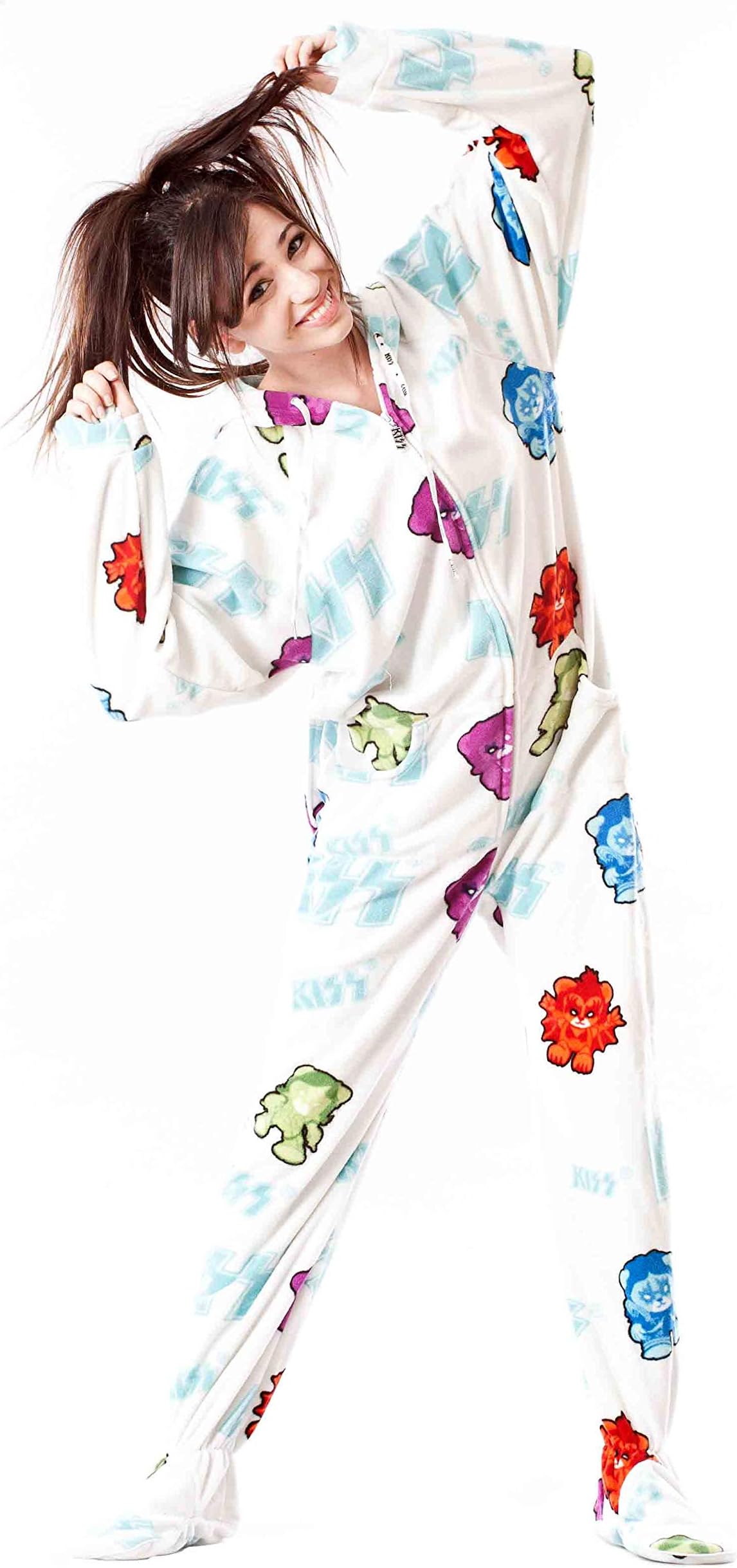 KISS Hooded Adult Onesie Footed Pajamas Shock Me