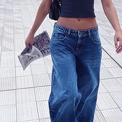 Covvoliy Women's Wide Leg Boyfriend Jeans Straight