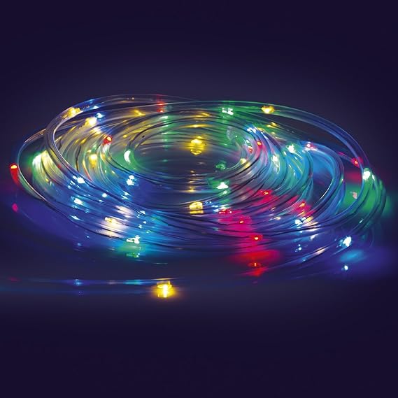 EASYmaxx 04449 LED-Lichtschlauch | Farbwechsel, 8 Leuchtmodi | 5,5 Meter | Batteriebetrieben, Spritzwassergeschützt (IP44), I