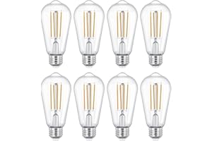 DIQMIAQ Vintage E26 LED 6W Edison Bulb Dimmable ST58 Light Bulbs 5000K Daylight White Vintage Bulb Antique LED Filament Bulb 